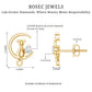 Diamond Cat Moon Stud Earrings for Women