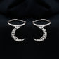 Certified Diamond Moon Drop Hoop Earrings
