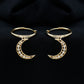 Certified Diamond Moon Drop Hoop Earrings