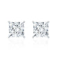 Natural Princess Cut Diamond Stud Earrings with Certificate