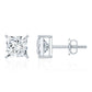 Natural Princess Cut Diamond Stud Earrings with Certificate