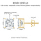 Natural Princess Cut Diamond Stud Earrings with Certificate