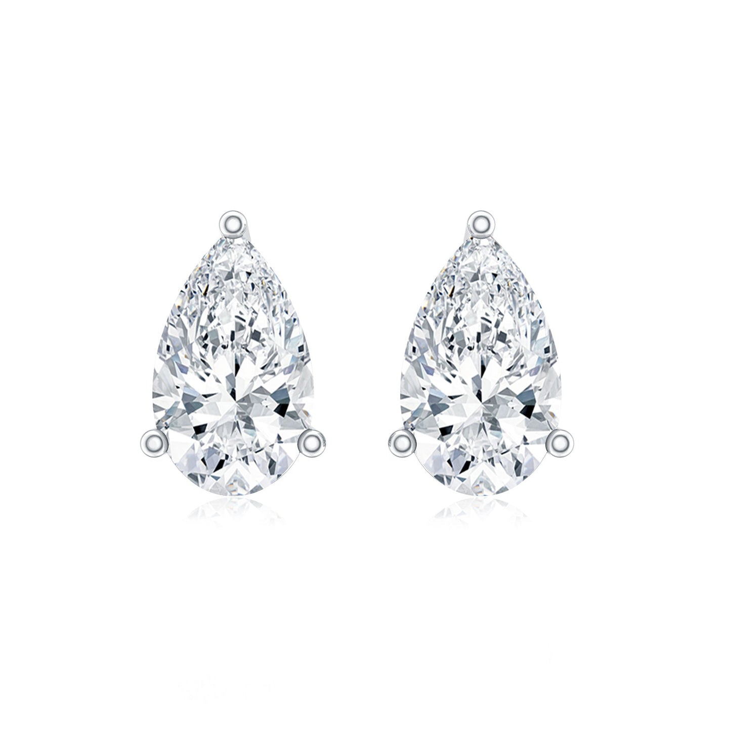 Pear Cut Diamond Solitaire Stud Earrings