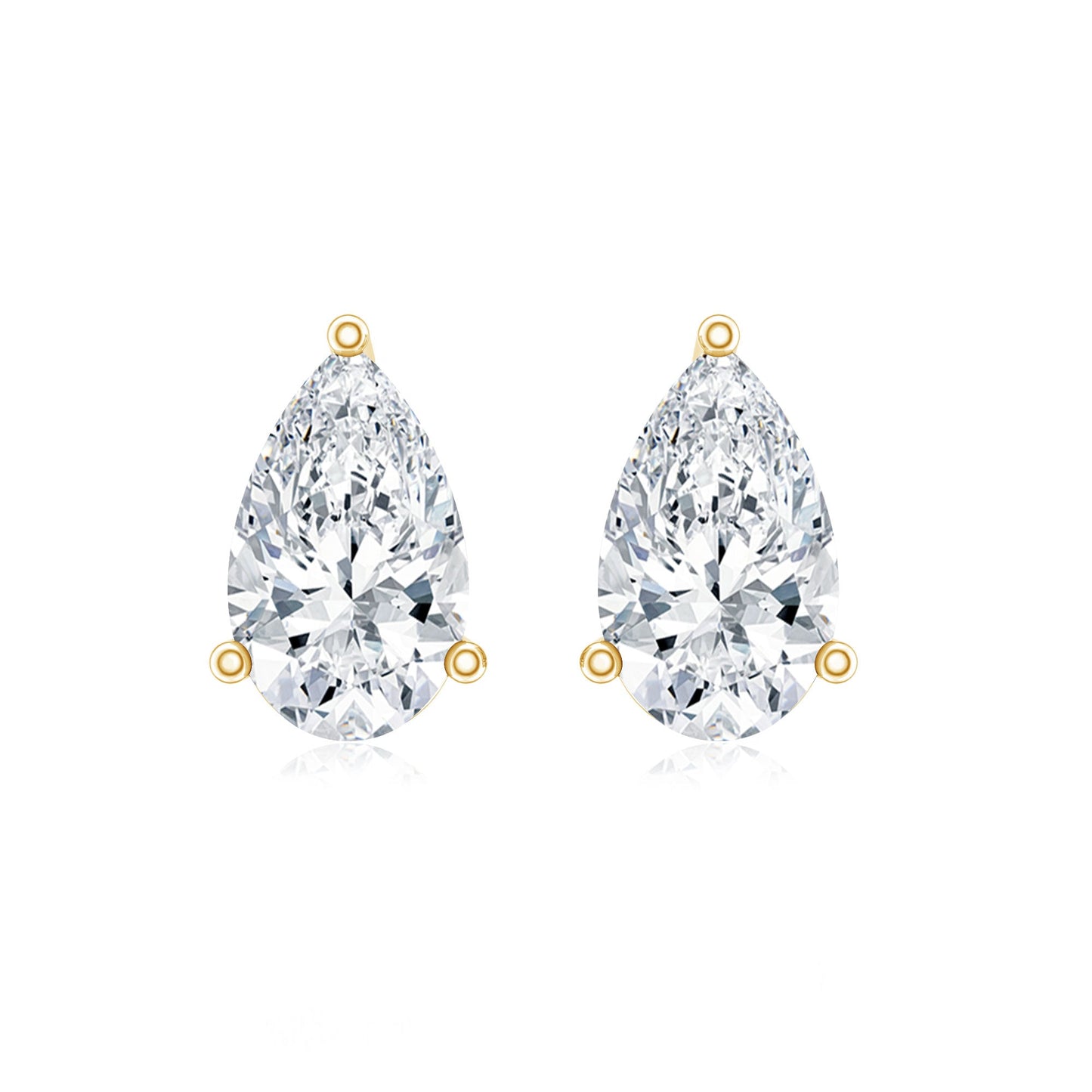 Pear Cut Diamond Solitaire Stud Earrings