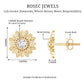 Diamond Sunflower Stud Earrings For Her
