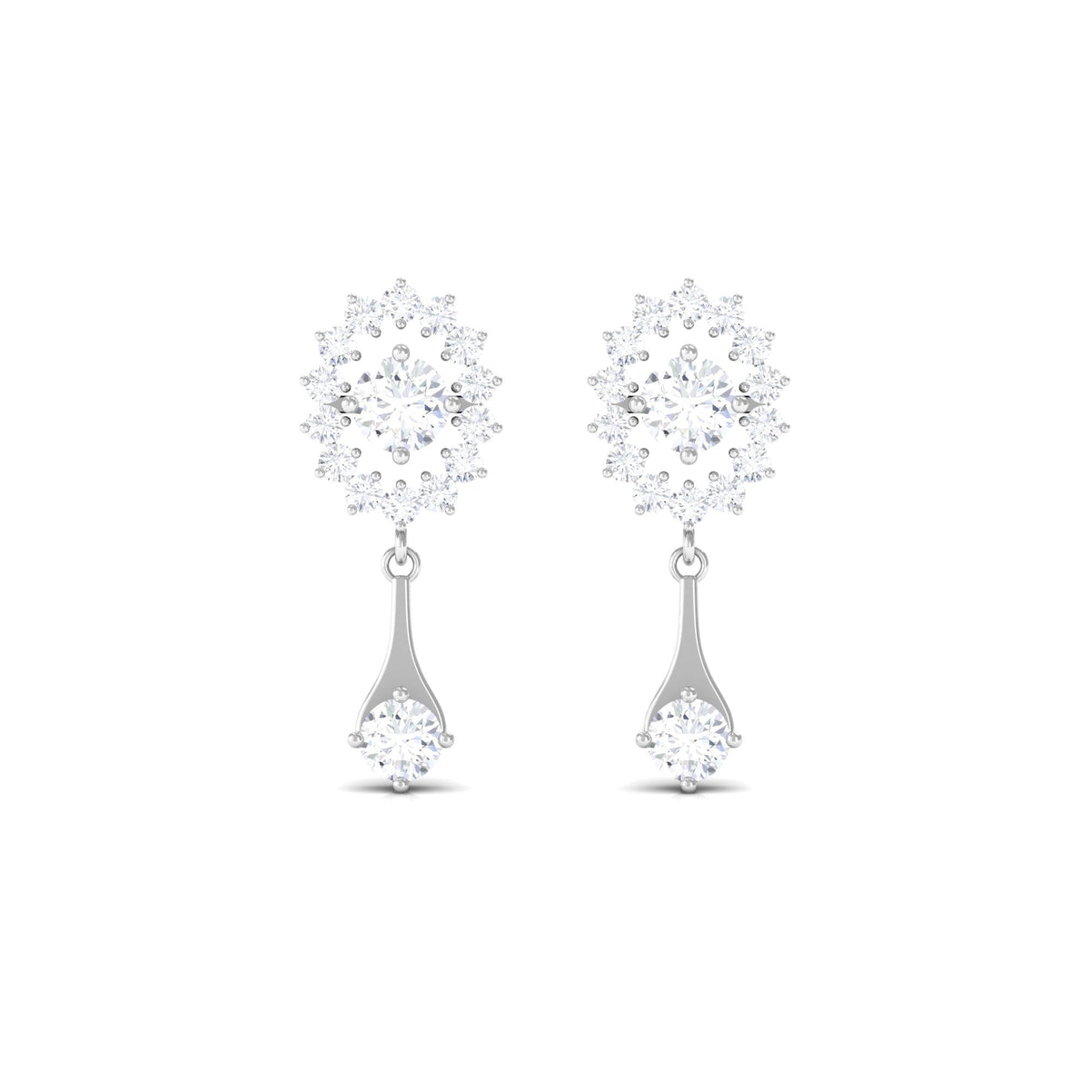 Natural Diamond Drop Dangle Earrings with Certificate