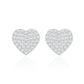 Natural Diamond Heart Earrings with Screw Back