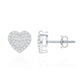 Natural Diamond Heart Earrings with Screw Back