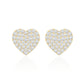 Natural Diamond Heart Earrings with Screw Back