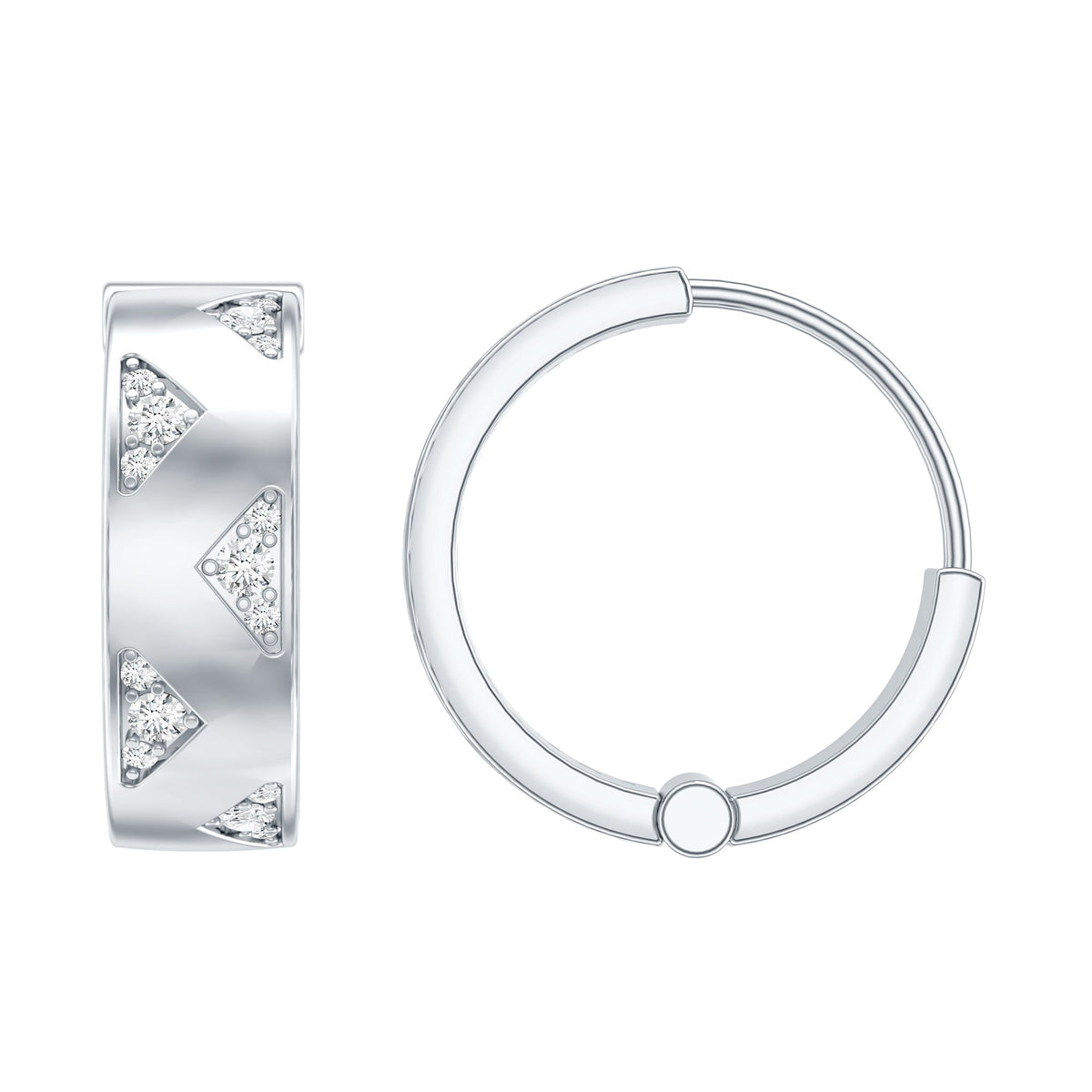 Pendientes de aro de diamantes certificados para mujer