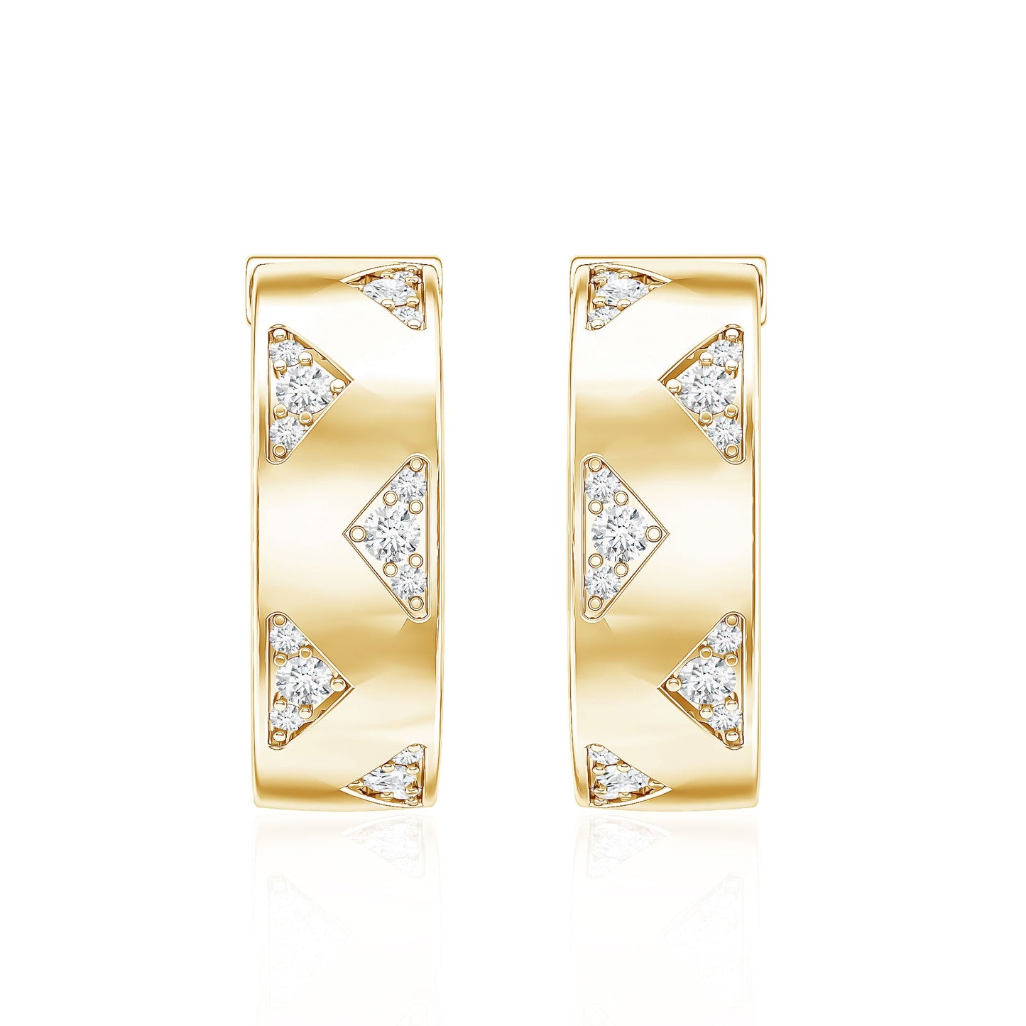 Pendientes de aro de diamantes certificados para mujer