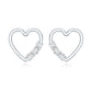 Diamond Heart Shape Stud Earring for Women