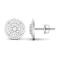 Flower Inspired Diamond Halo Stud Earrings