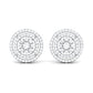 Flower Inspired Diamond Halo Stud Earrings