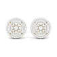 Flower Inspired Diamond Halo Stud Earrings