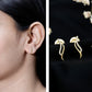 Prong Set Diamond Leaf Stud Earrings for Women