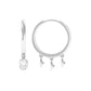 Natural 3 Stone Diamond Drop Hoop Earrings