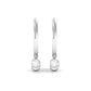 Natural 3 Stone Diamond Drop Hoop Earrings