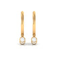 Natural 3 Stone Diamond Drop Hoop Earrings