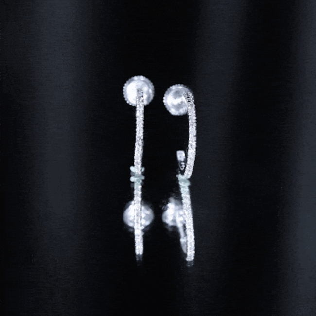 Round Shaped Diamond Hoop Earrings