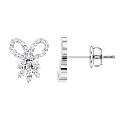 Certified Diamond Bow Earrings For Her