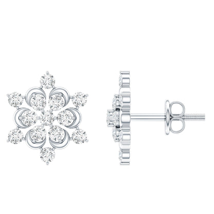 Certified Diamond Snowflake Stud Earrings