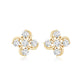 Diamond Flower Cluster Earrings For Women