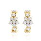 Certified Diamond Flower Hoop Earrings For Women