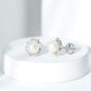 Cultured Pearl Stud Earrings With Diamond