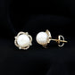 Cultured Pearl Stud Earrings With Diamond