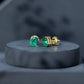 1.43 Carat Oval Shape Emerald Stud Earrings for Women
