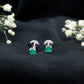 Round Cut 5 MM Real Emerald Stud Earrings