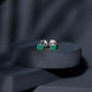 Round Cut 5 MM Real Emerald Stud Earrings