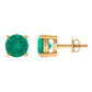 Round Cut 5 MM Real Emerald Stud Earrings