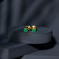 Round Cut 5 MM Real Emerald Stud Earrings