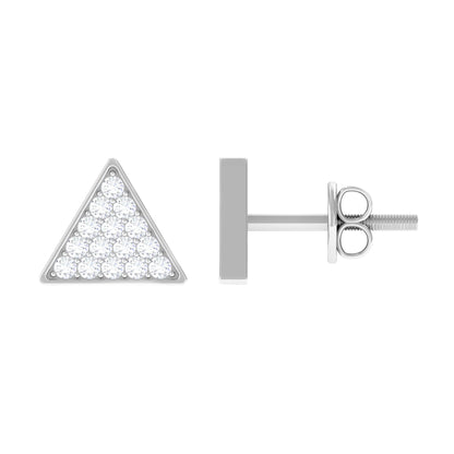 Pendientes triangulares de diamante auténtico