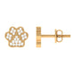 Real Diamond Cute Paw Stud Earrings
