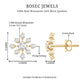 Certified Moissanite Floral Stud Earrings for Women