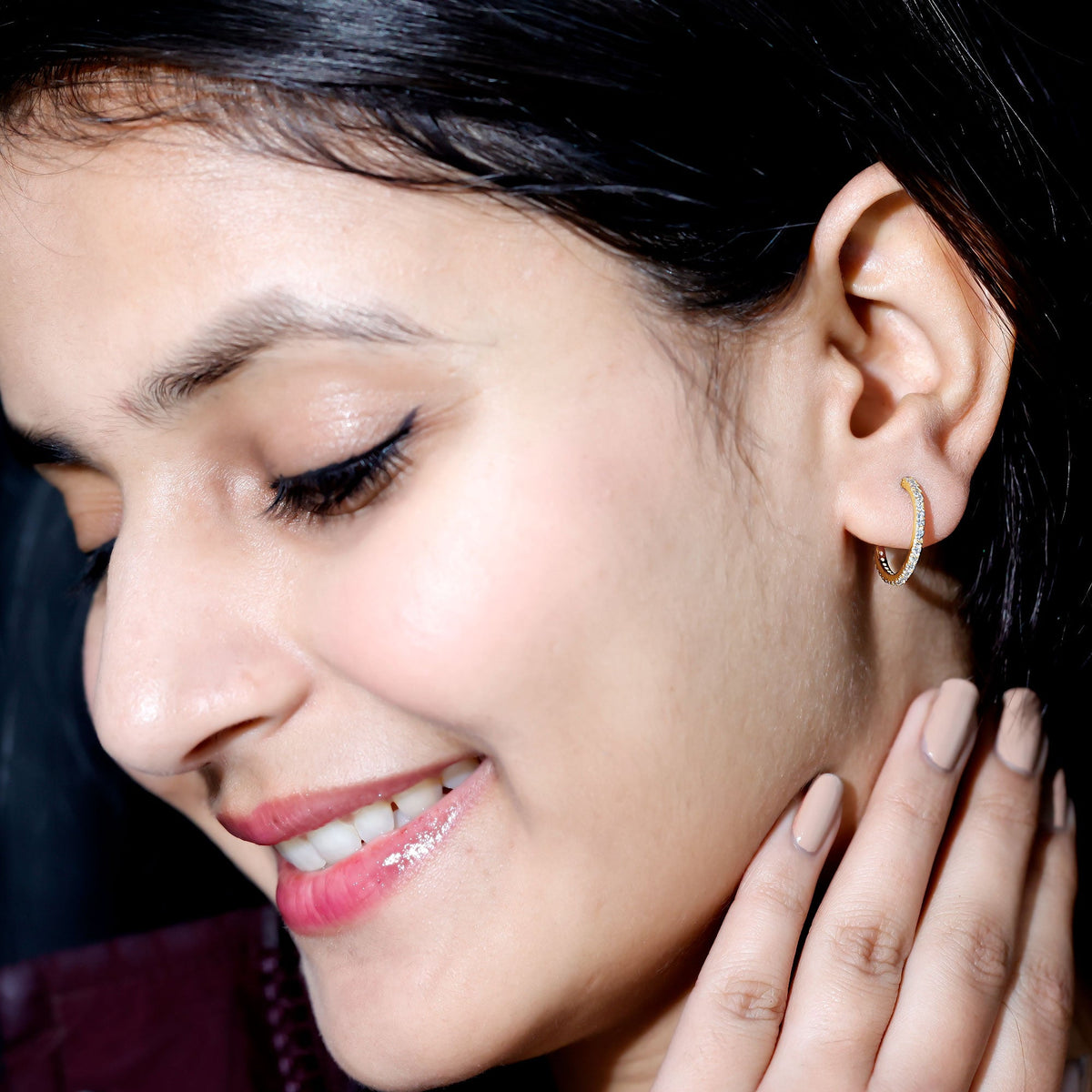 Certified Moissanite Hoop Earrings