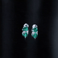 Aretes de esmeralda solitario de laboratorio con forma de corazón de 7 mm