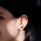 Aretes de esmeralda solitario de laboratorio con forma de corazón de 7 mm
