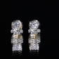 Heart and Round Shape Moissanite Paw Stud Earrings