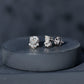 Heart and Round Shape Moissanite Paw Stud Earrings