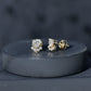 Heart and Round Shape Moissanite Paw Stud Earrings