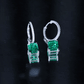 Certified Lab Created Emerald Hoop Drop Earrings For Women