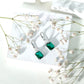 Certified Lab Created Emerald Hoop Drop Earrings For Women