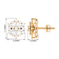 Certified Moissanite Flower Cluster Earrings with Screw Back