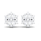 Certified Moissanite Flower Cluster Earrings with Screw Back