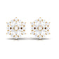 Certified Moissanite Flower Cluster Earrings with Screw Back