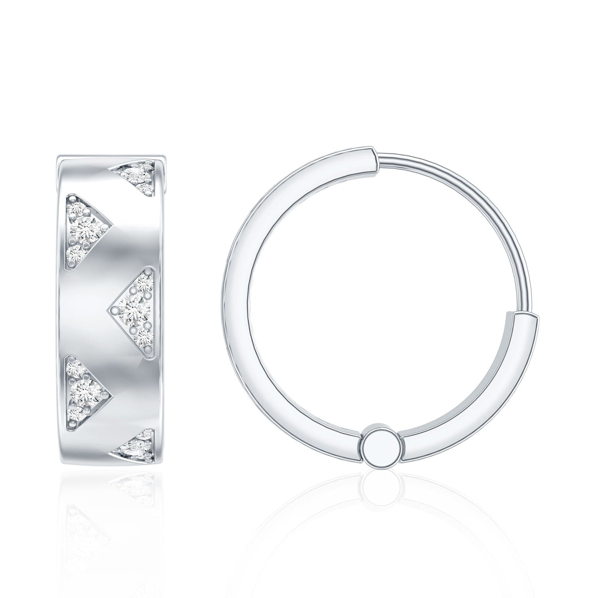 Certified Moissanite Hinged Hoop Earrings for Women
